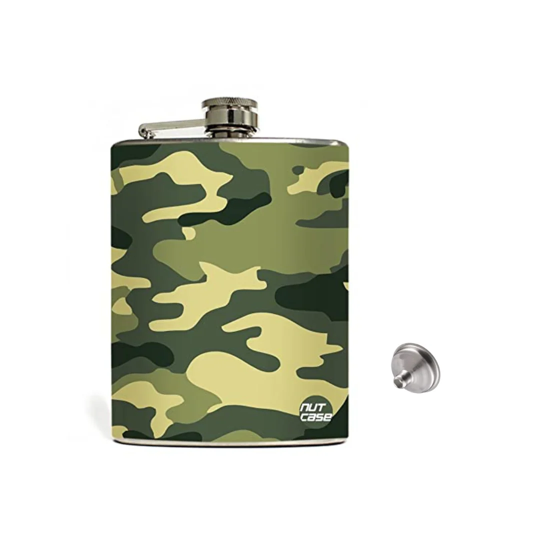 Designer Hip Flask - Military Army Camo - Image 5