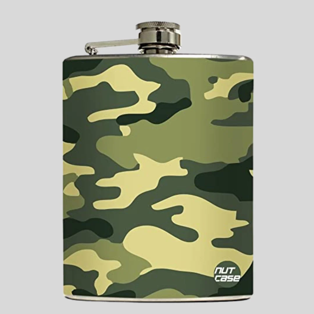 Designer Hip Flask - Military Army Camo - Image 6
