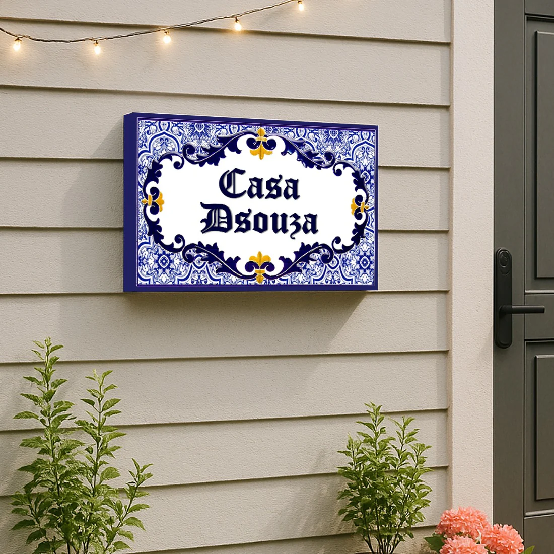 Designer LED Light Name Plate for Home Office - 12x8 or 16x12 inches - Image 2