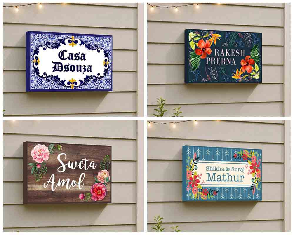 Designer LED Light Nameplate with Name Custom Made - Floral Vibes - Image 5