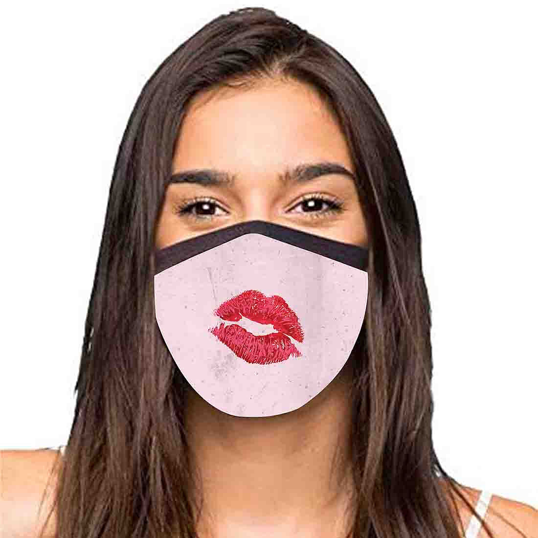 Face Masks Reusable Washable Set Of 2 -Lipstick - Image 2