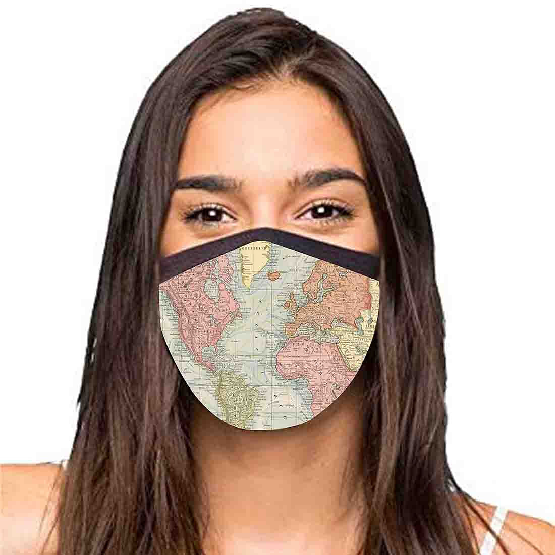 Face Masks Reusable Washable Set Of 2 -Map - Image 2
