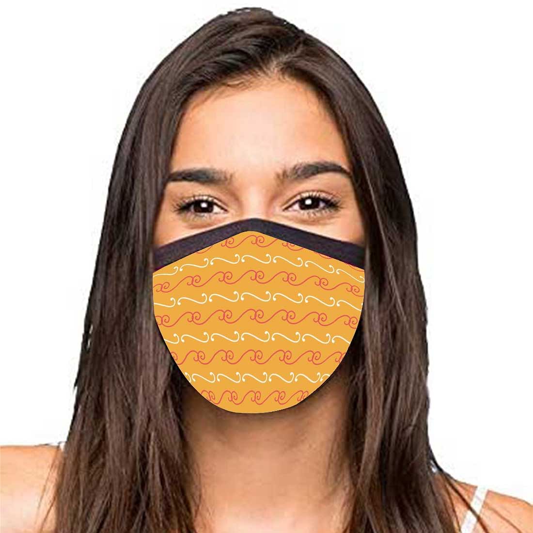 Face Mask -Set Of 2 Protective Masks -Orange Pattern - Image 2