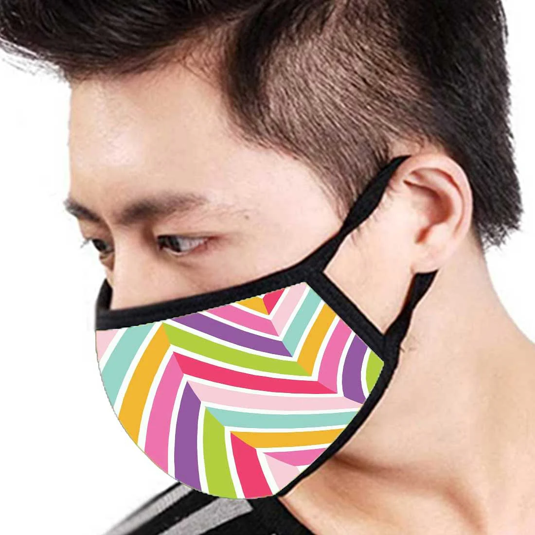 Face Masks Reusable Washable Set Of 2 -Chevron - Image 3