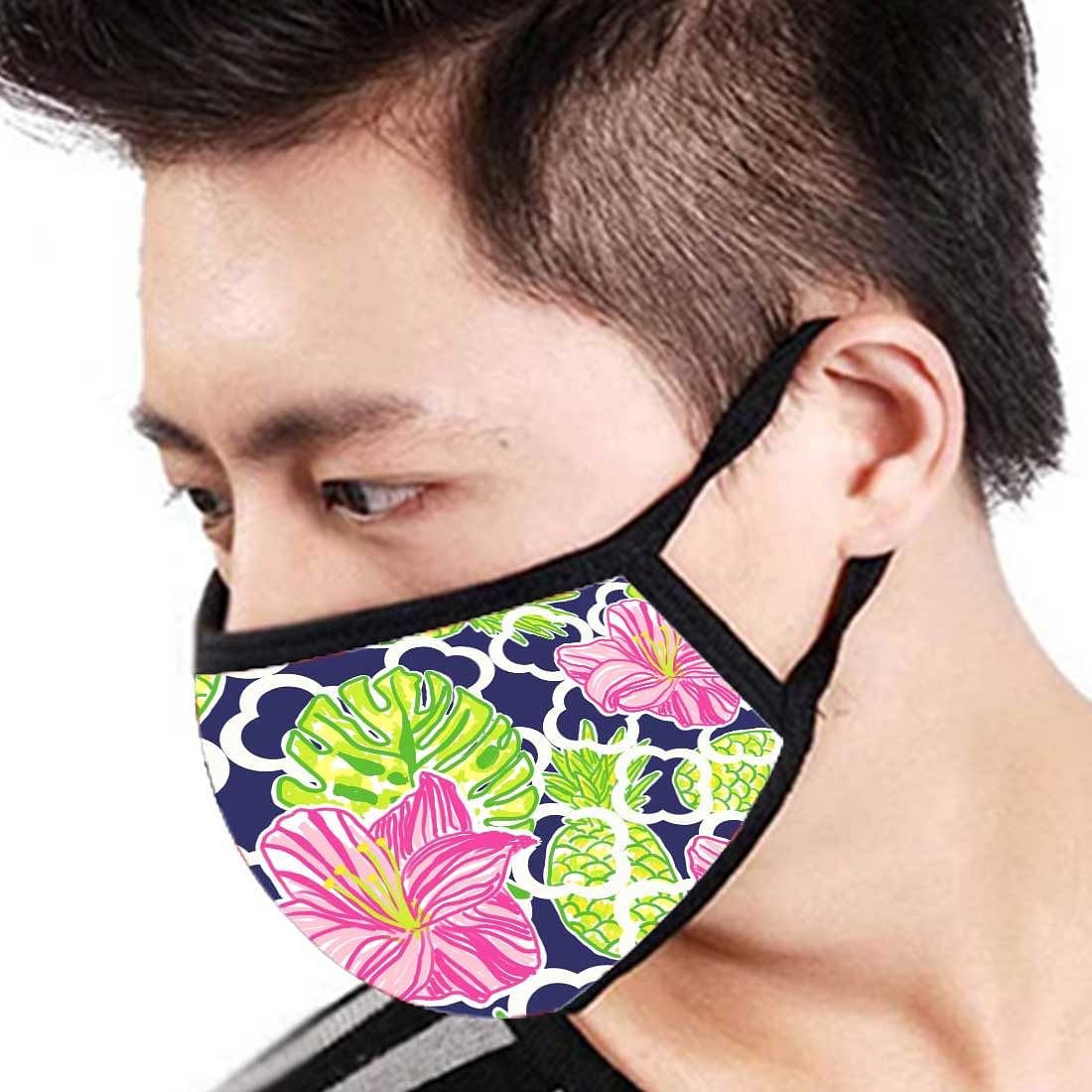 Face Masks Reusable Washable Set Of 2 -Pink_Green_Floral - Image 3