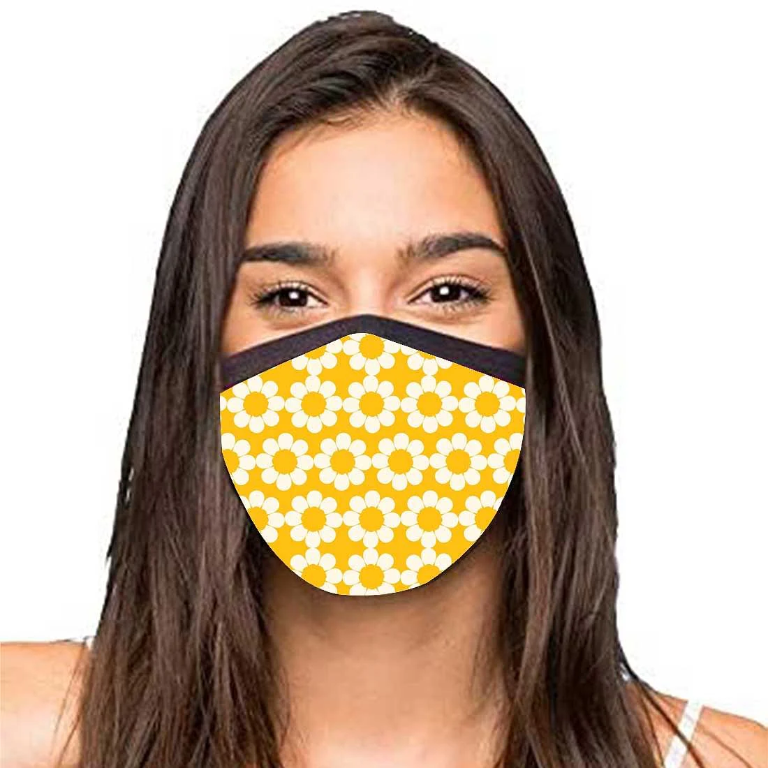 Face Masks Reusable Washable Set Of 2 -Yellow_Polka - Image 2
