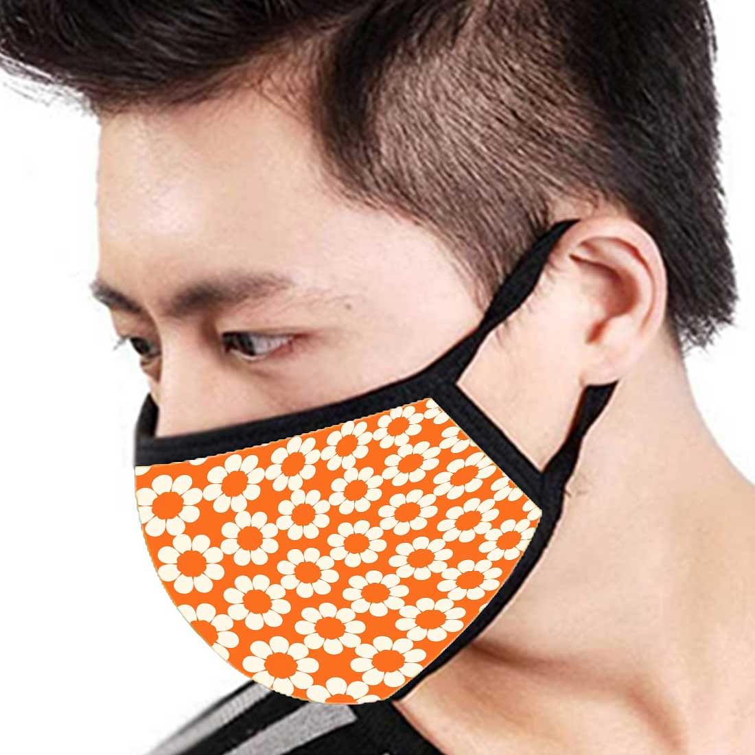 Face Masks Reusable Washable Set Of 2 -Orange_Polka - Image 3