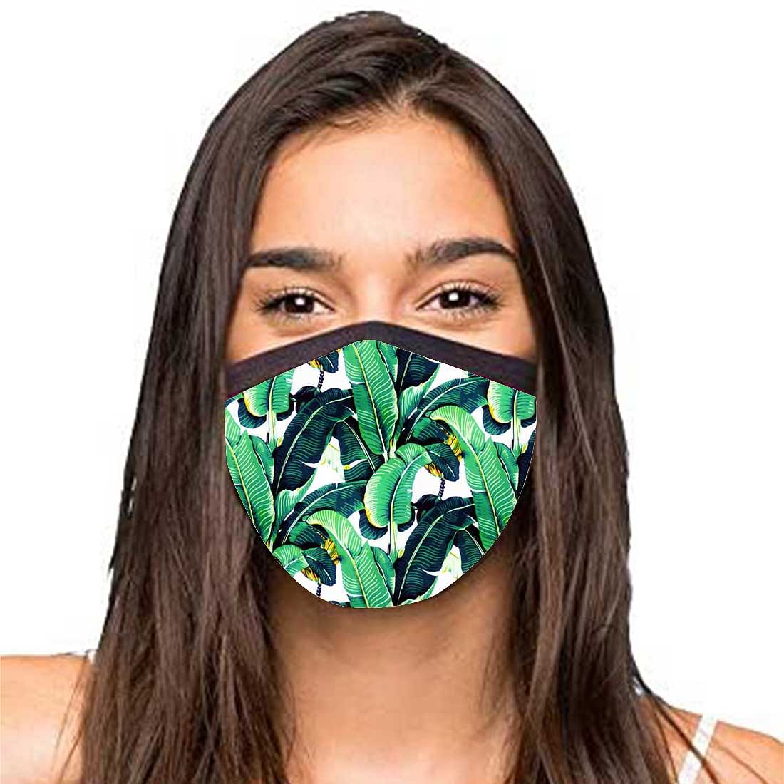 Face Masks Reusable Washable Set Of 2 -Green_leaves - Image 2