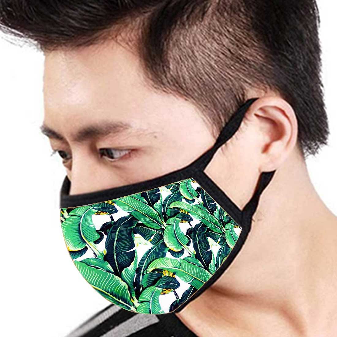 Face Masks Reusable Washable Set Of 2 -Green_leaves - Image 3