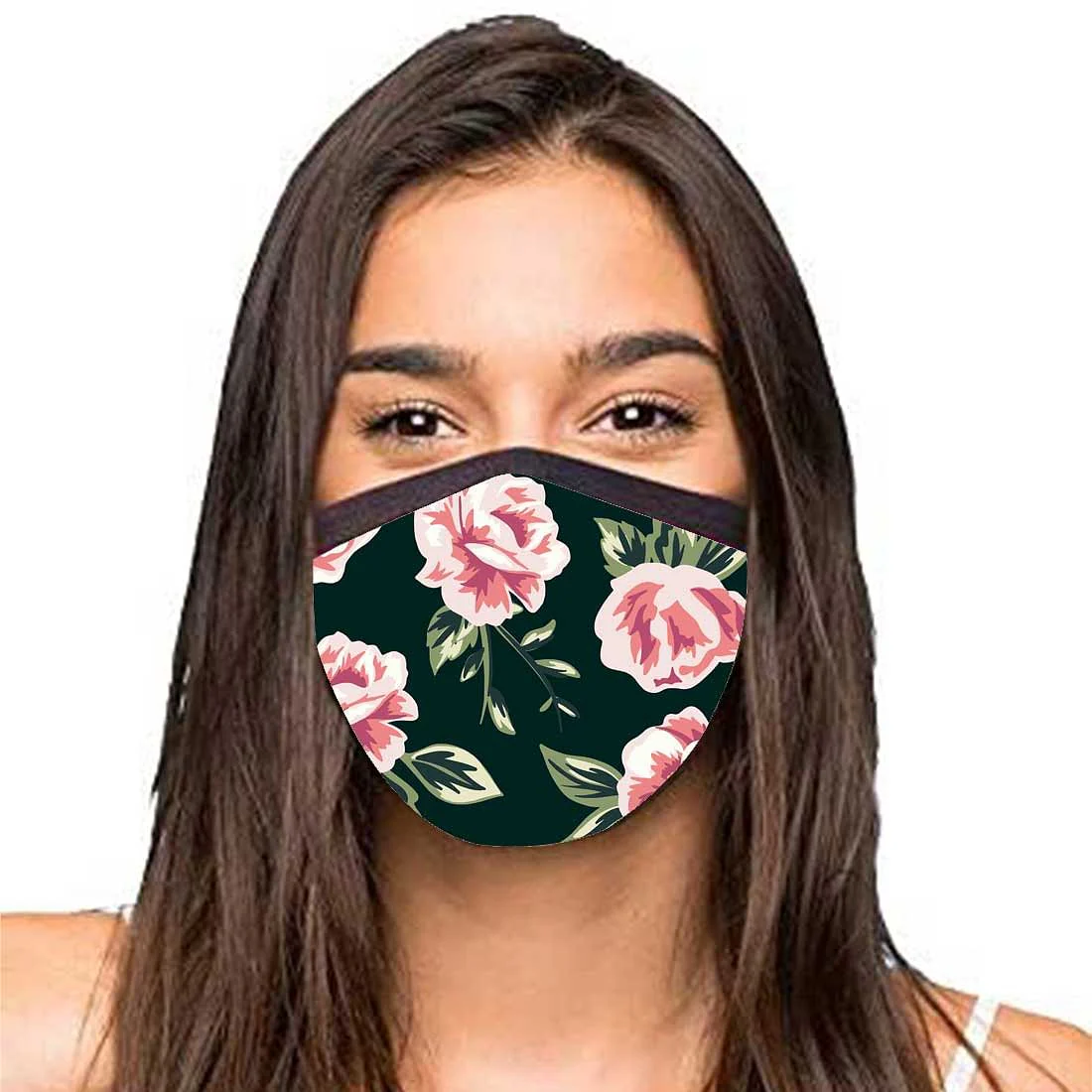 Face Masks Reusable Washable Set Of 2 -Black_floral - Image 2