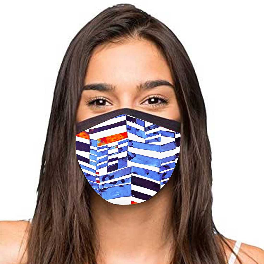 Face Masks Reusable Washable Set Of 2 -Blue_stripes - Image 2