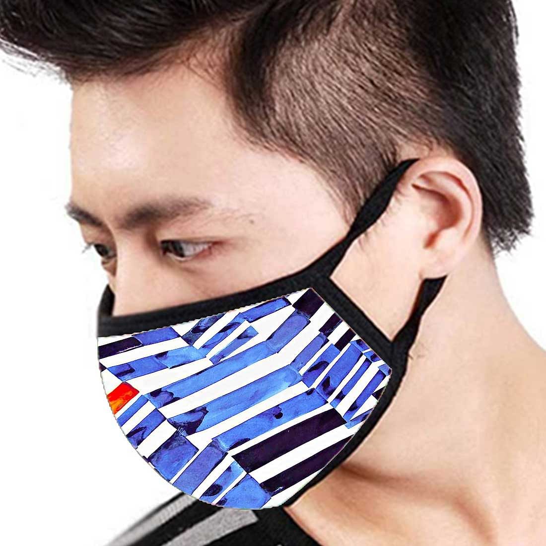 Face Masks Reusable Washable Set Of 2 -Blue_stripes - Image 3