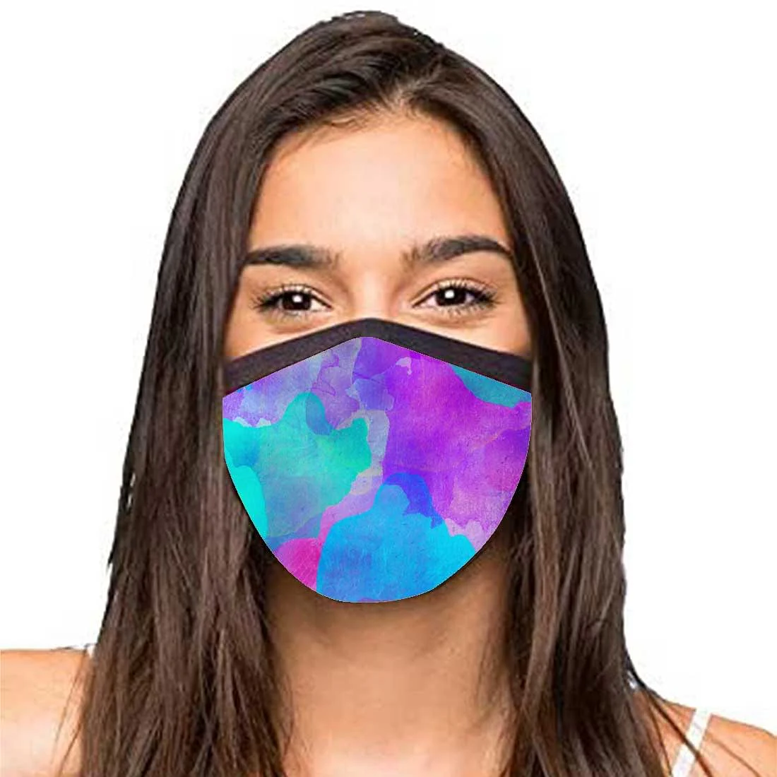 Face Masks Reusable Washable Set Of 2 -Purple_watercolor - Image 2