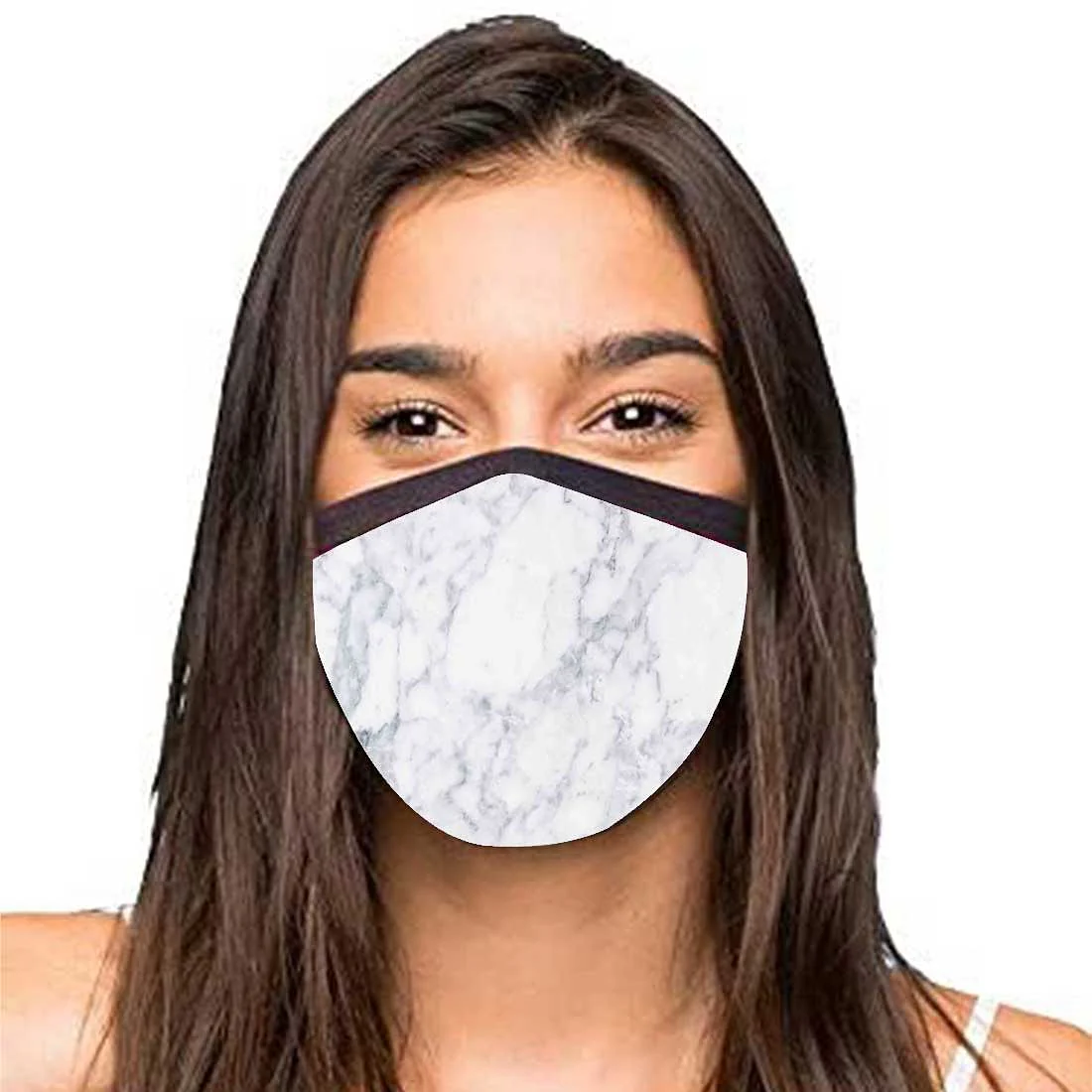 Face Masks Reusable Washable Set Of 2 -White_marble - Image 2