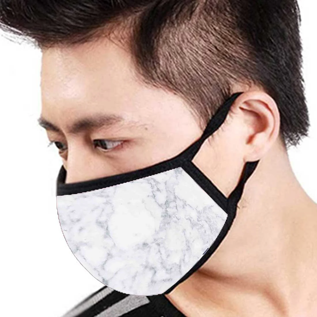 Face Masks Reusable Washable Set Of 2 -White_marble - Image 3