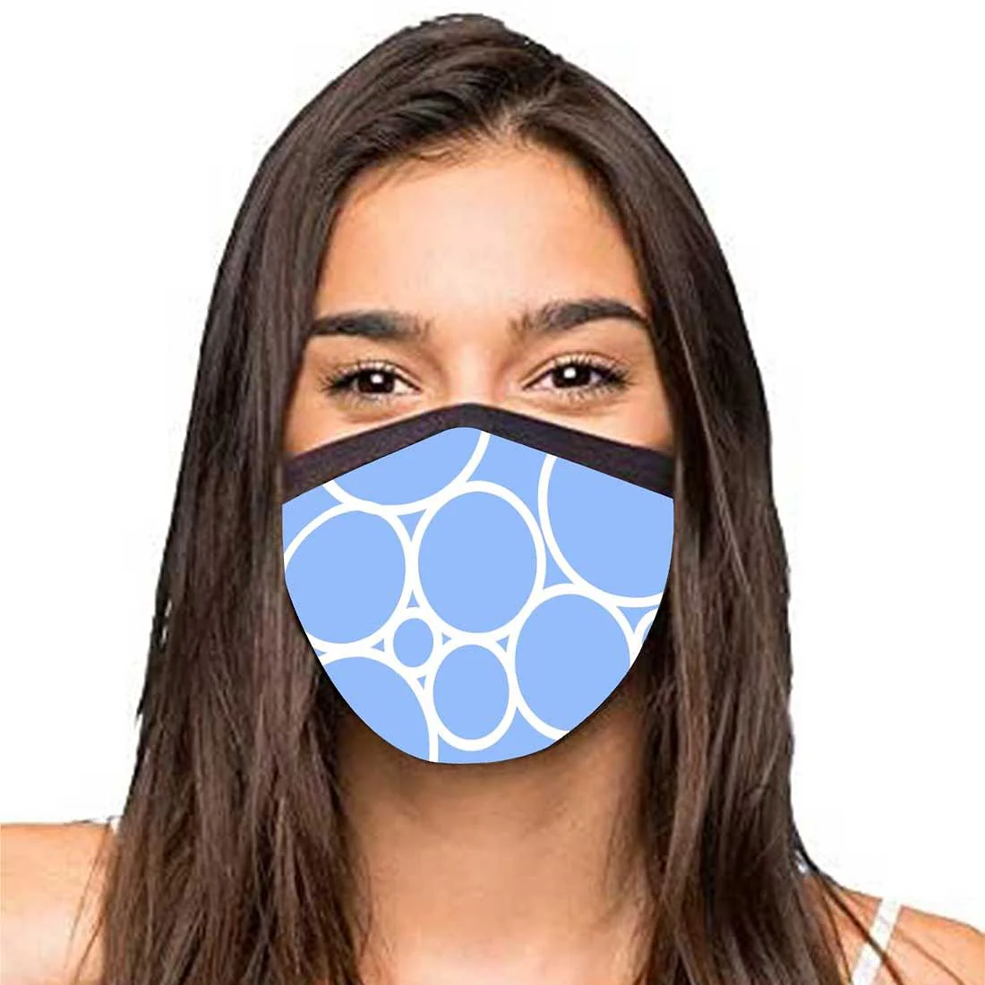 Face Masks Reusable Washable Set Of 2 -Blue_Circles - Image 2