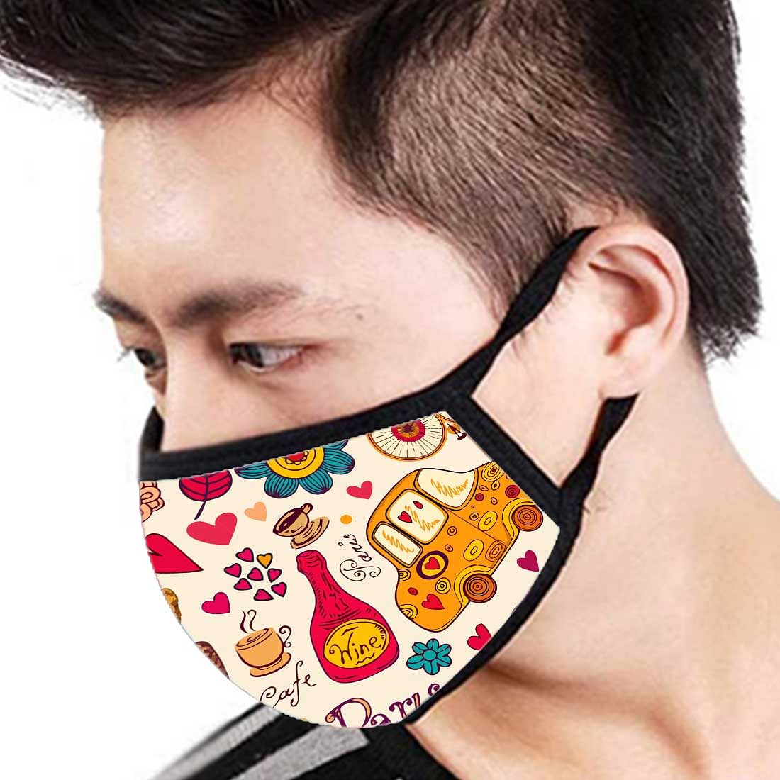 Face Masks Reusable Washable Set Of 2 -Paris - Image 3