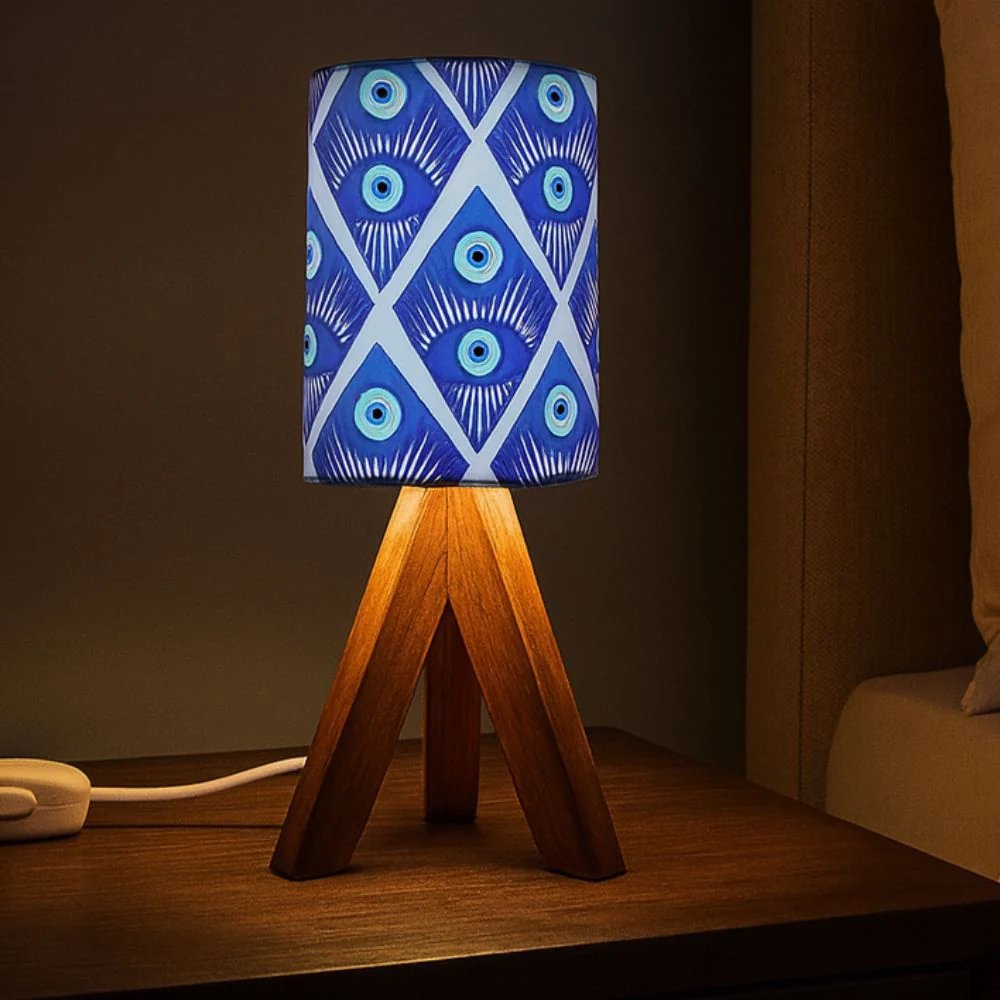 Mini Tripod Table Lamp for Kids Bedroom Study-Evil Eye Protector (3W LED Bulb Included) - Image 2