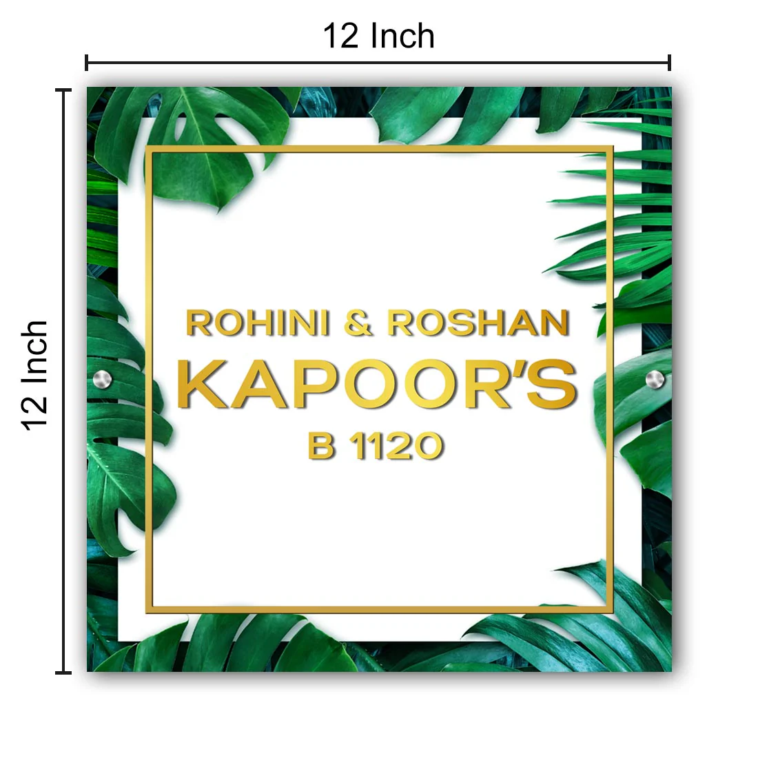 Designer Name Plate for Home with 3D Acrylic Fonts - Square Nameplate - Image 3