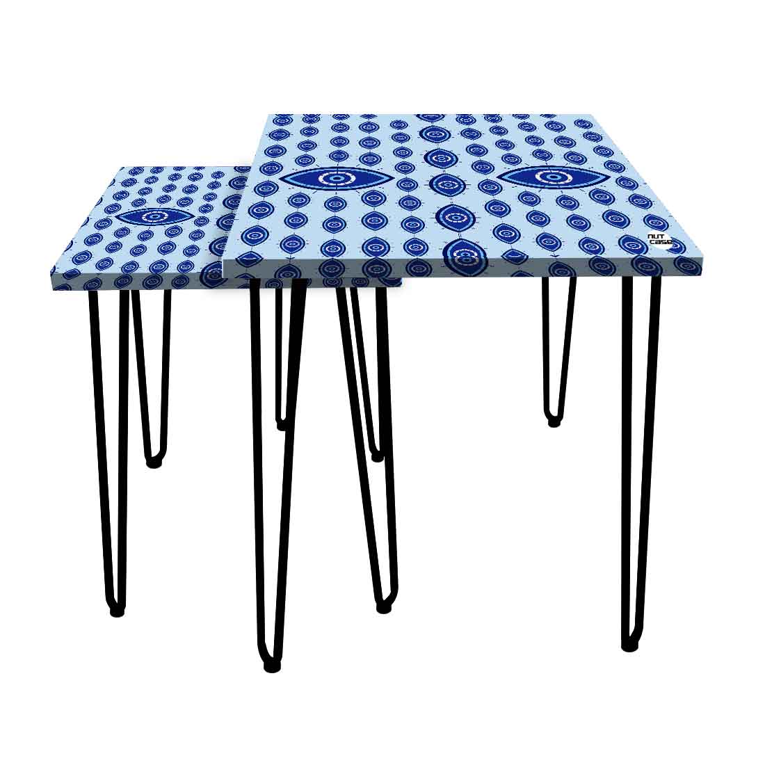 Nesting Table Set of 2 for Living Room Outdoors Patio - Evil Eye Protector - Image 10