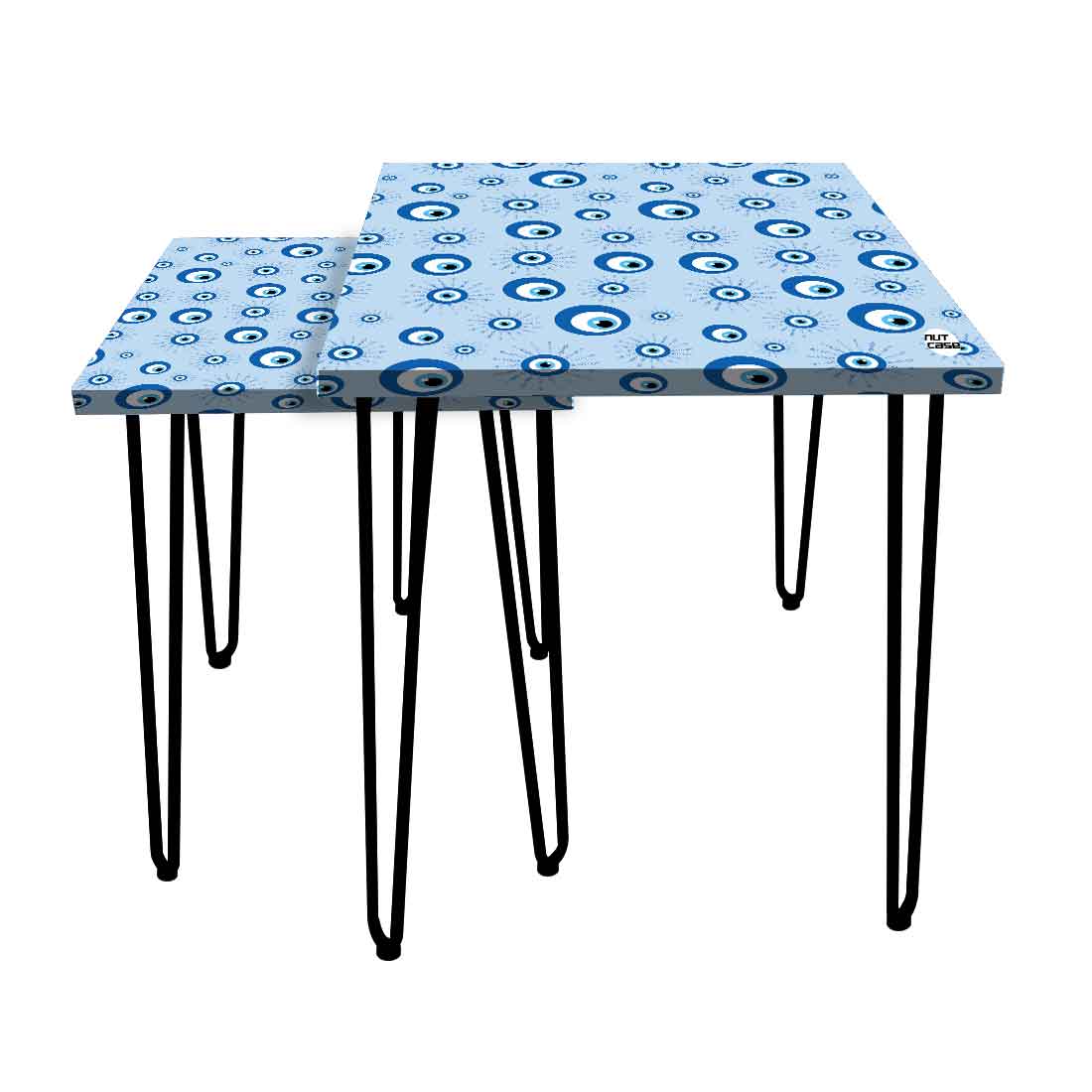 Nesting Table Set of 2 for Living Room Outdoors Patio - Evil Eye Protector - Image 12