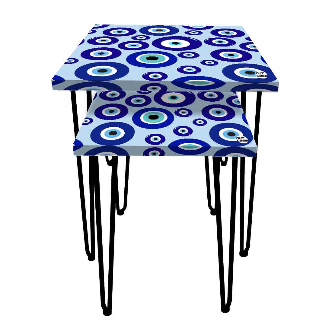 Nesting Table Set of 2 for Living Room Outdoors Patio - Evil Eye Protector - Image 21