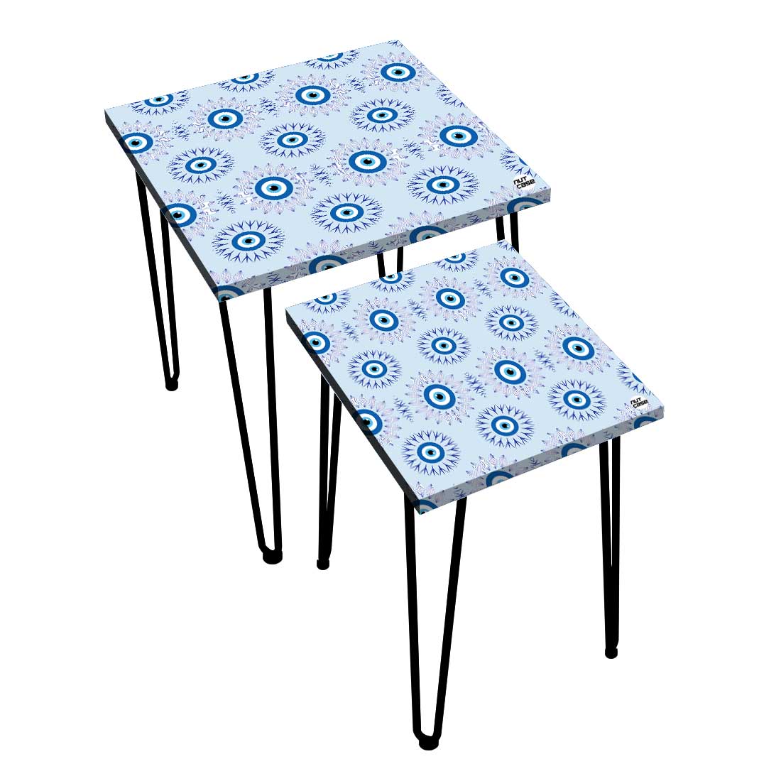 Nesting Table Set of 2 for Living Room Outdoors Patio - Evil Eye Protector - Image 25