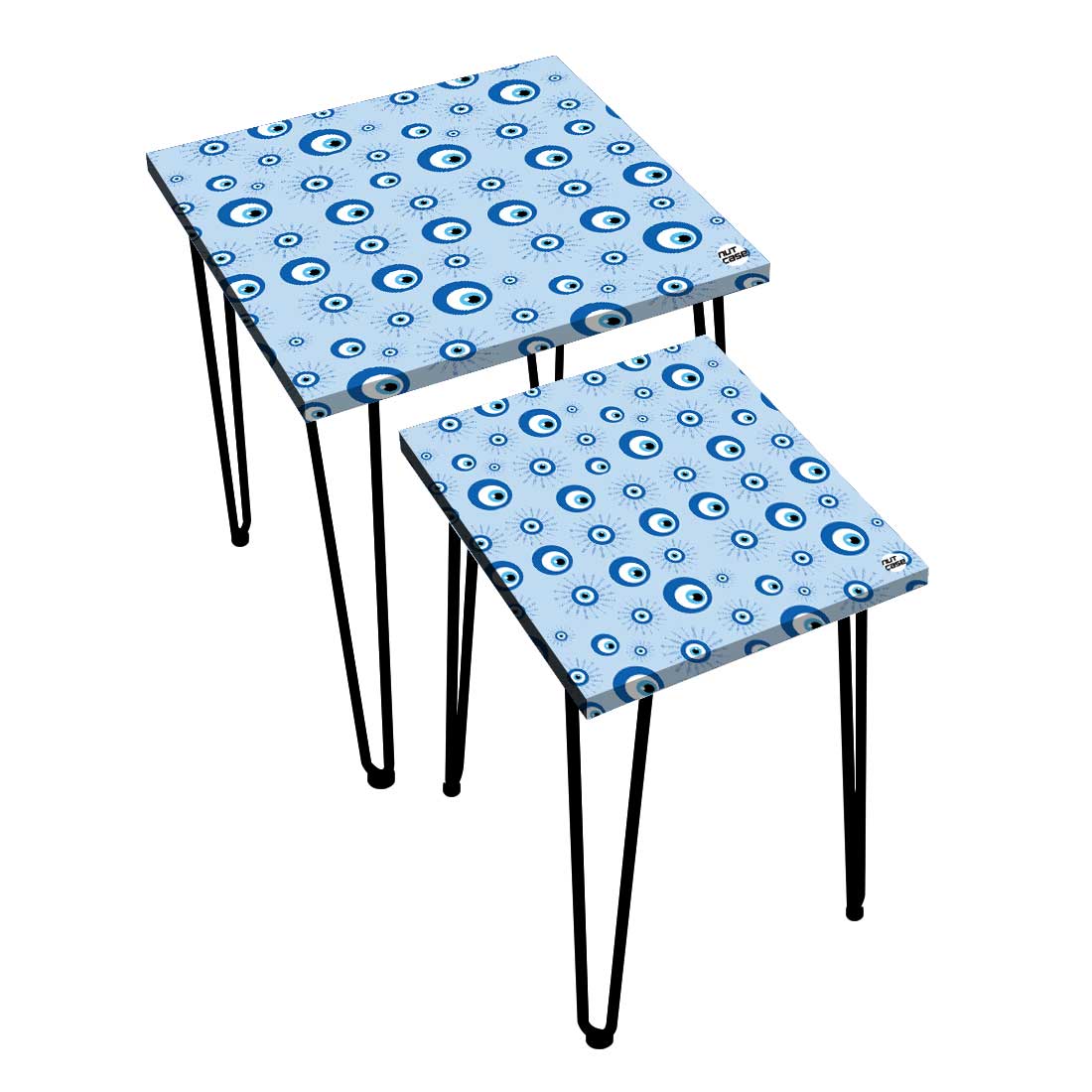 Nesting Table Set of 2 for Living Room Outdoors Patio - Evil Eye Protector - Image 26