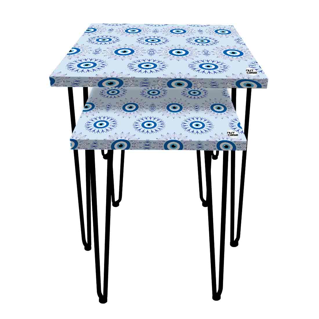 Nesting Table Set of 2 for Living Room Outdoors Patio - Evil Eye Protector - Image 7
