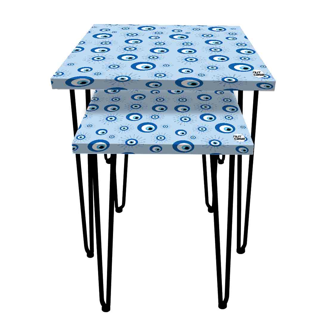 Nesting Table Set of 2 for Living Room Outdoors Patio - Evil Eye Protector - Image 8