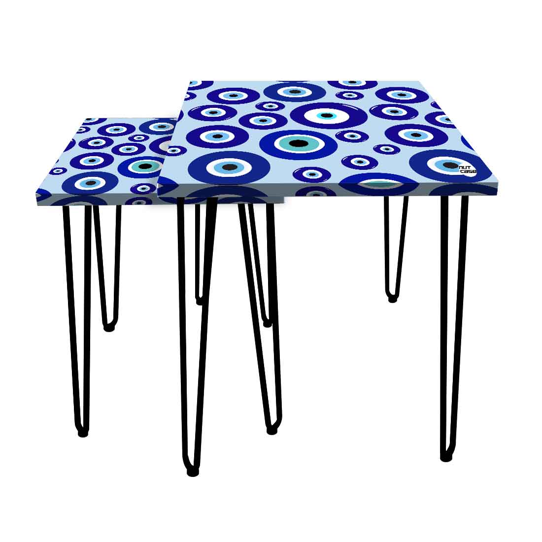 Nesting Table Set of 2 for Living Room Outdoors Patio - Evil Eye Protector - Image 9