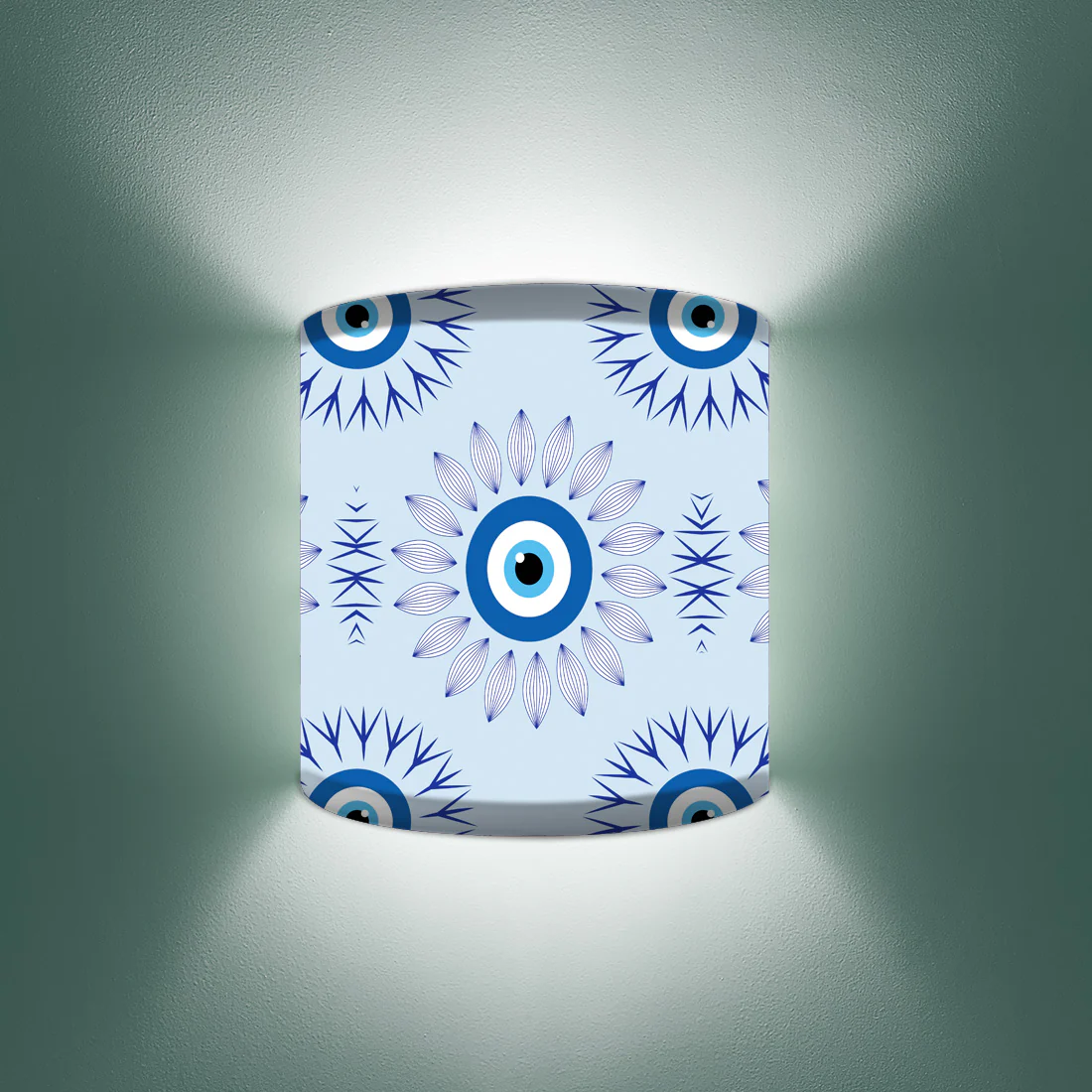 Designer Arc Wall Mounted Lamp Lights Half Shade Bedside - Evil Eye Protector - Image 4