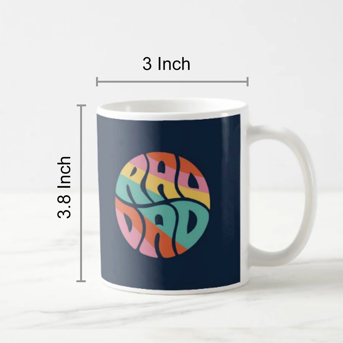 Gifts for Dad Printed Tea Coffee Mug - Rad Dad - Image 5