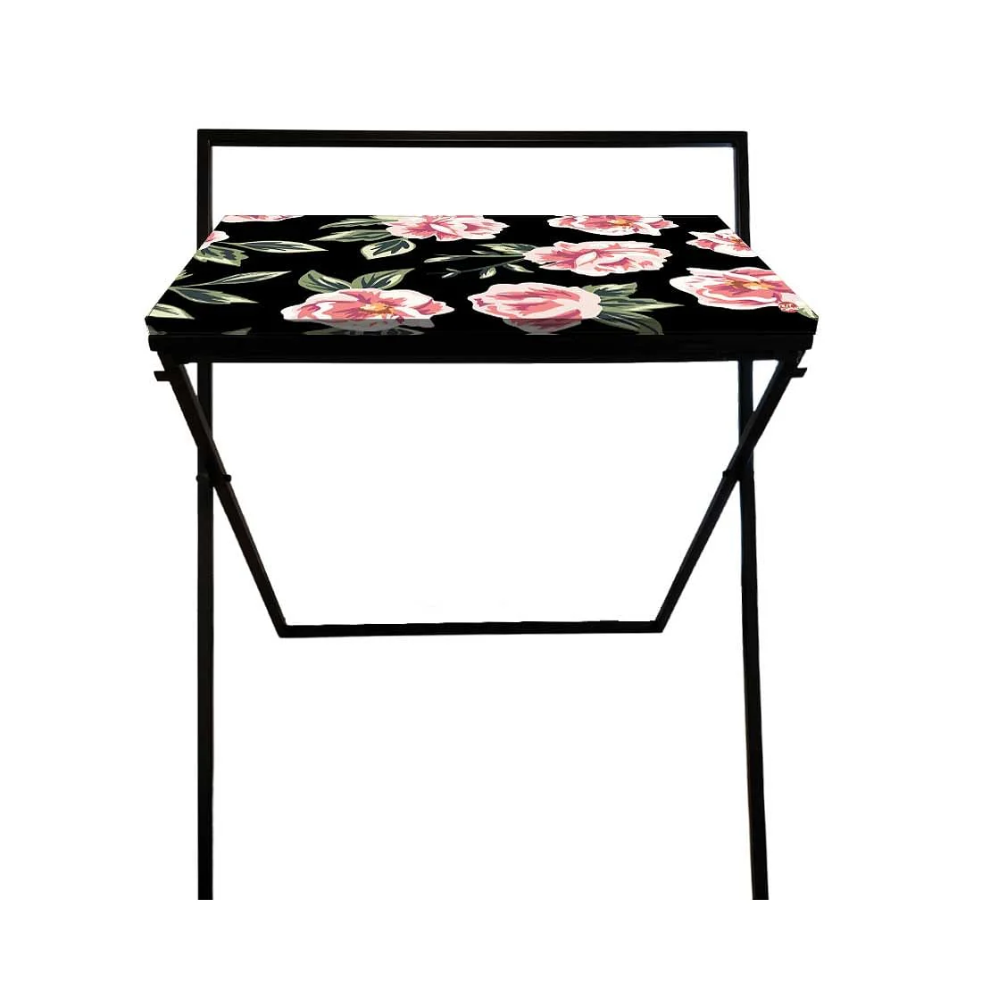 Foldable WFH Desk Study Table for Adults Students-Black Floral - Image 4