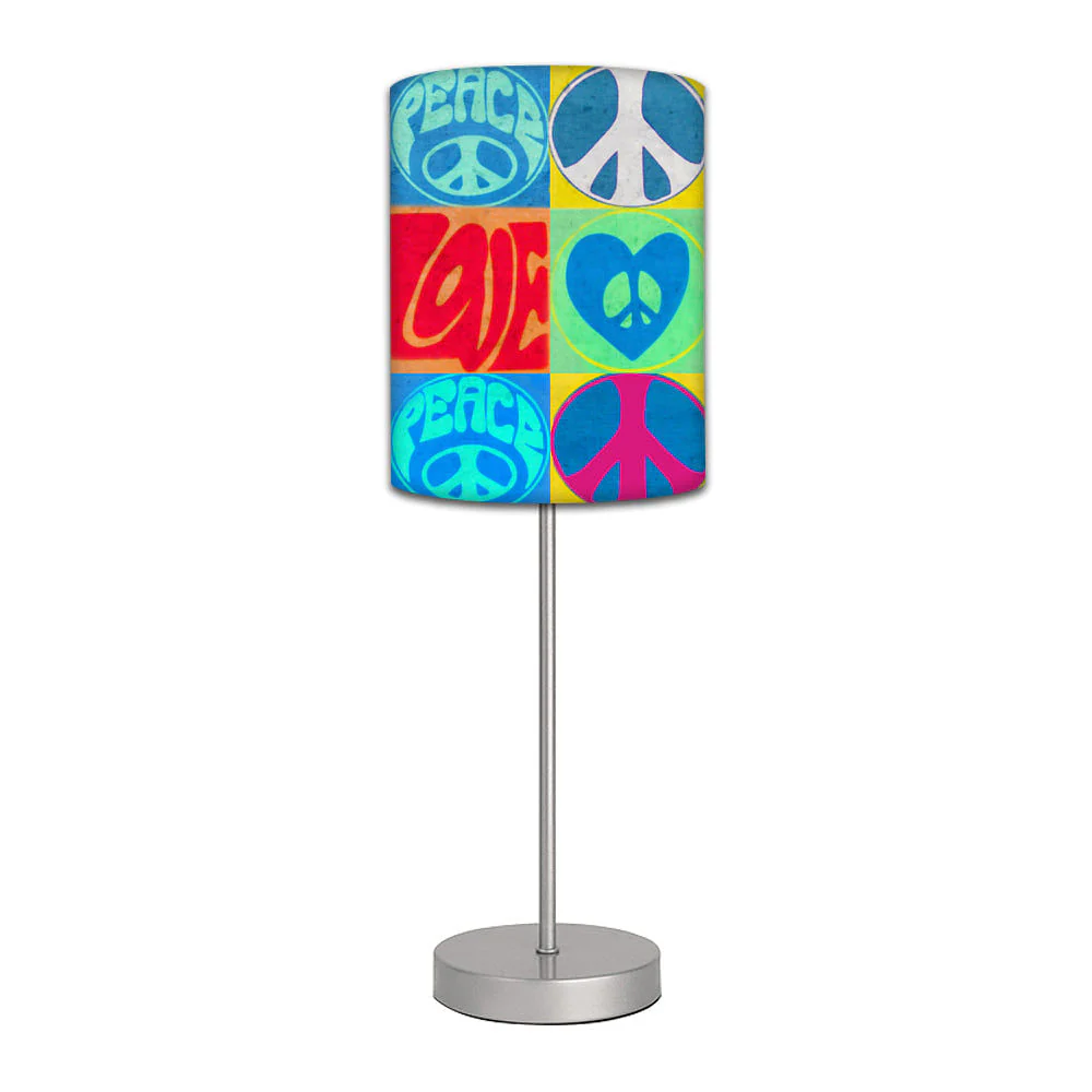 Stainless Steel Table Lamp For Living Room Bedroom - Retro Peace Love