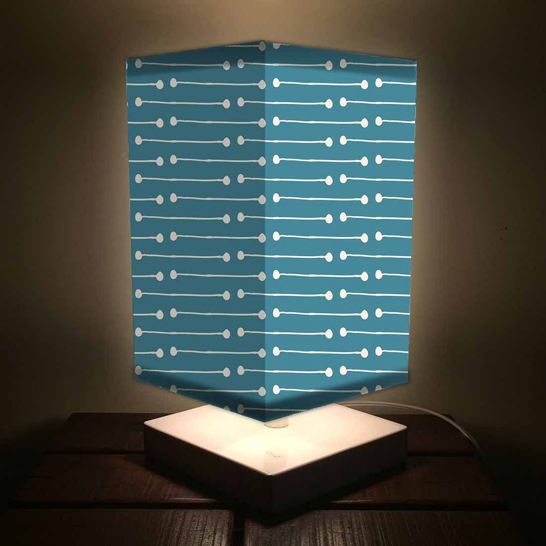 Table Lamp For Bedroom - White Blue Arrows