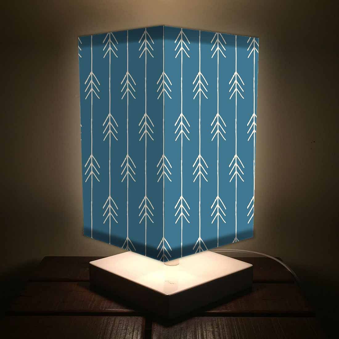 Table Lamp For Bedroom - Arrow Ends - Blue