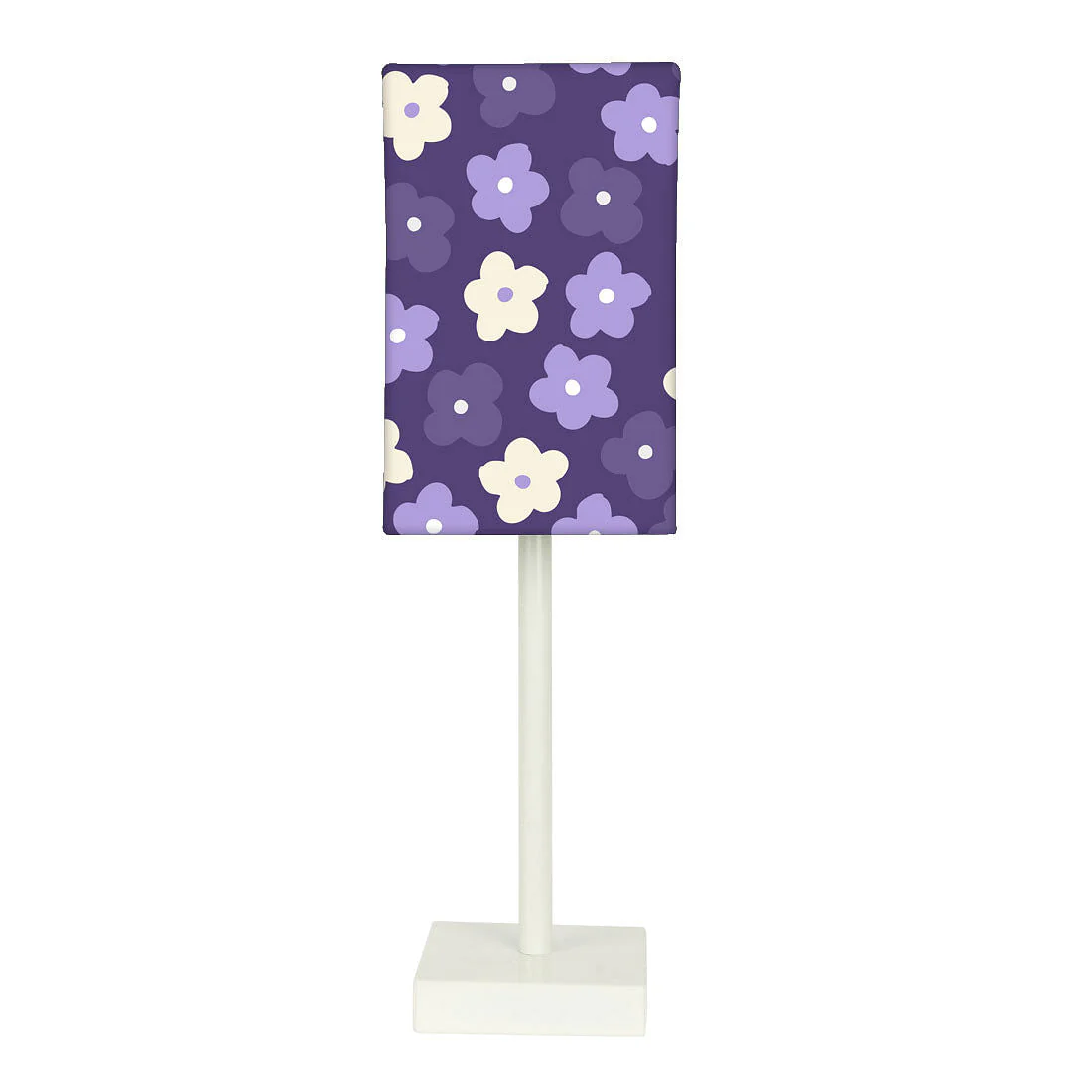 Tall Table Lamp For Living Rooms - Purple Flowers