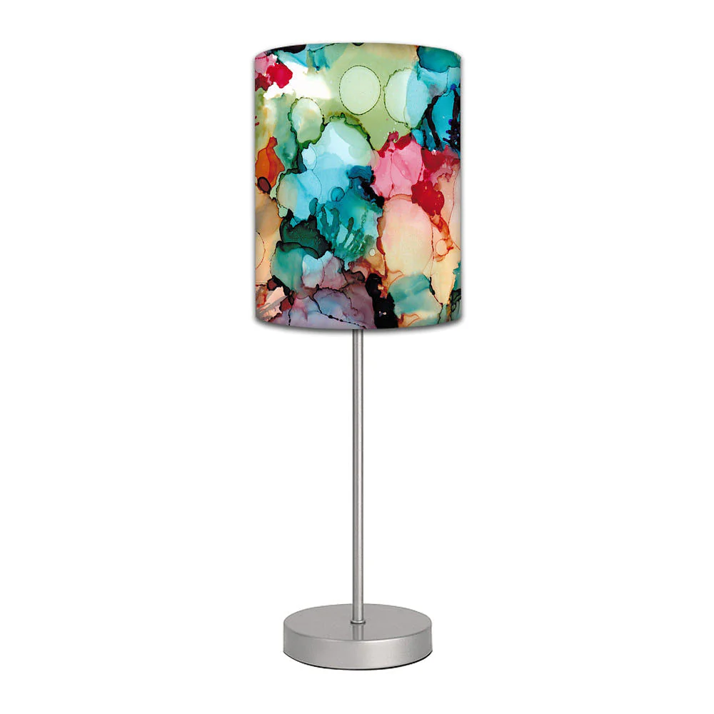 Stainless Steel Table Lamp For Living Room Bedroom - Alcohol Ink Styled Design