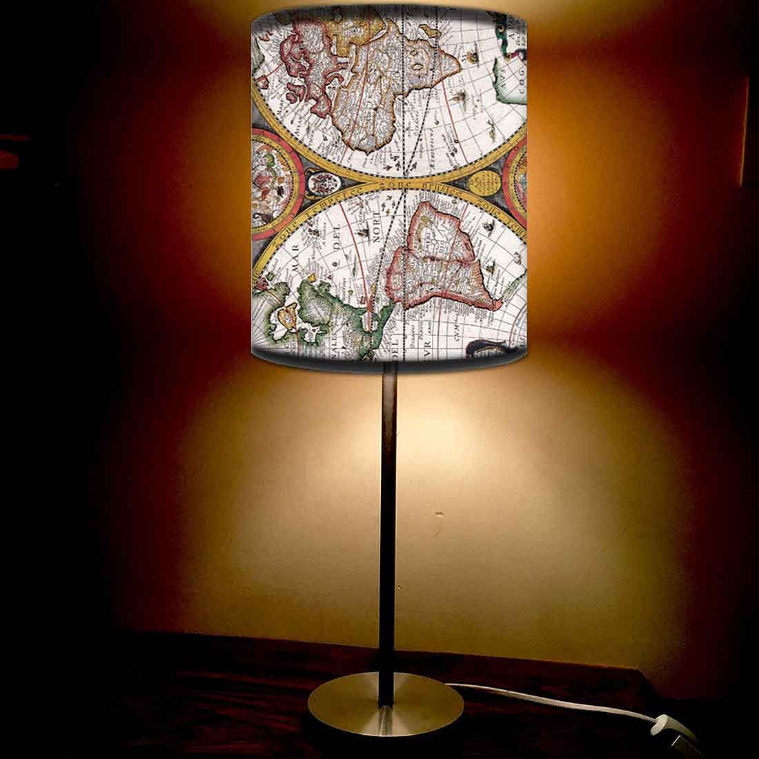 Stainless Steel Table Lamp For Living Room Bedroom - Vintage Maps Globe