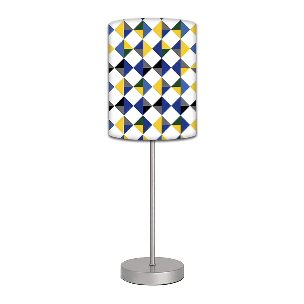 Stainless Steel Table Lamp For Living Room Bedroom - Dimond Pattern Blue