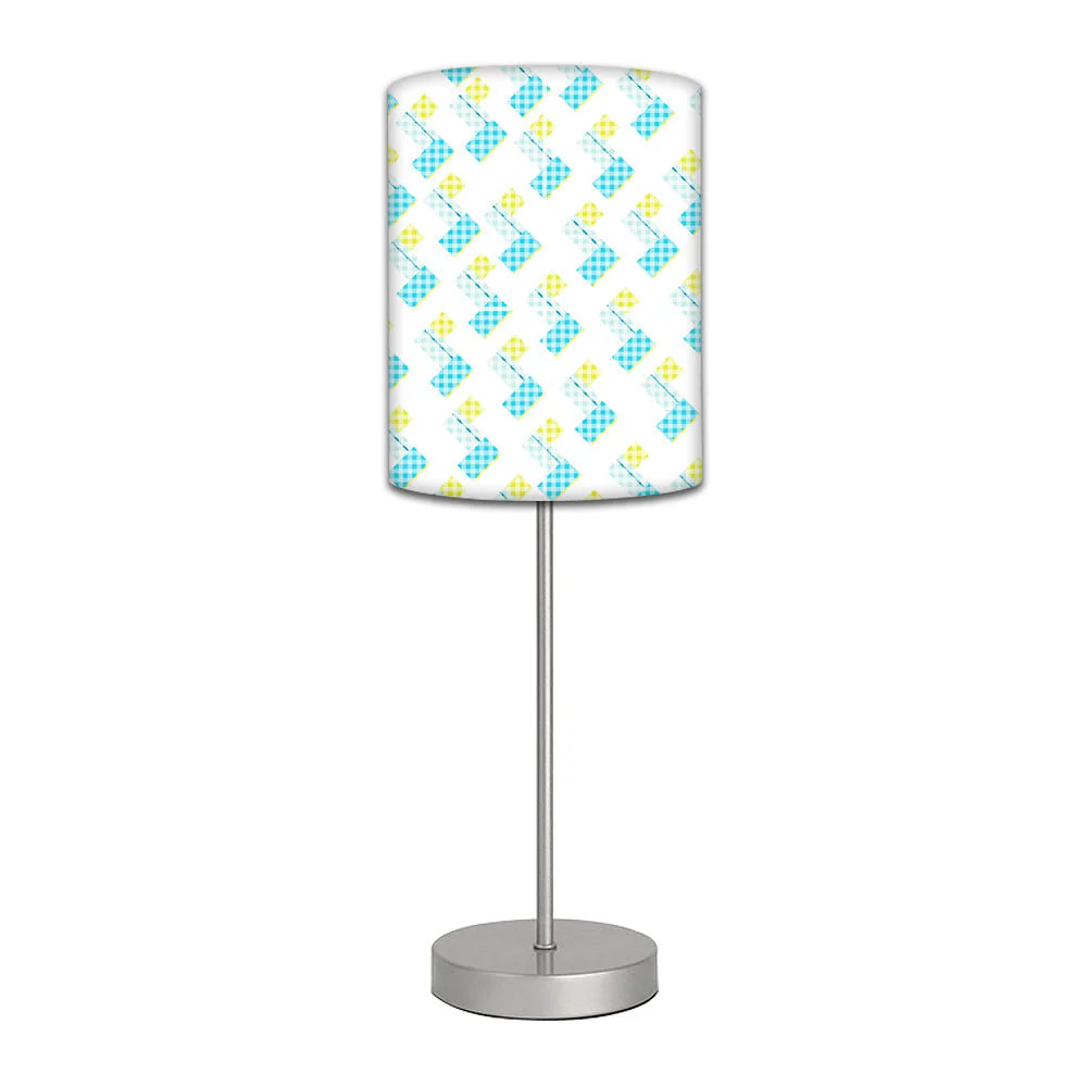 Stainless Steel Table Lamp For Living Room Bedroom - Pattern White With Blue