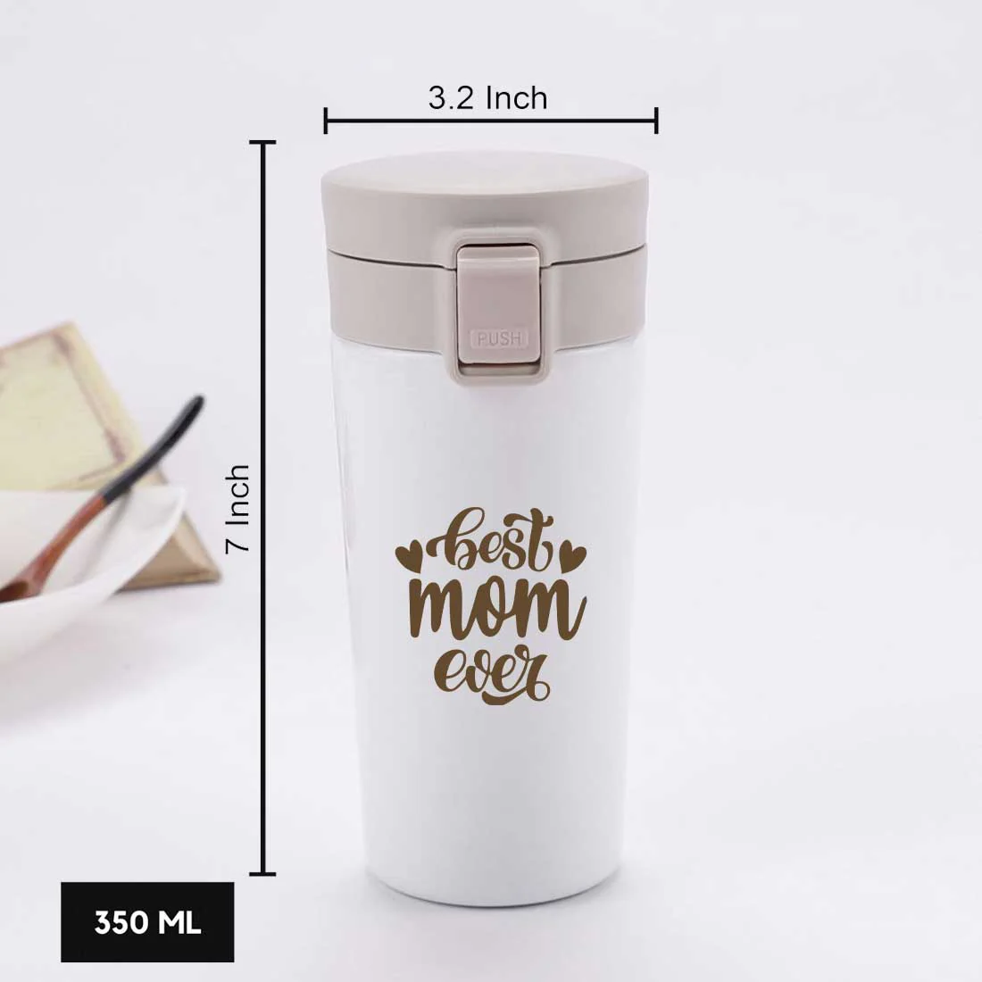 Designer Travel Coffee Mug Insulated for Travelling Mother Day Gift (350 ML) - Best Mom Ever - Image 11