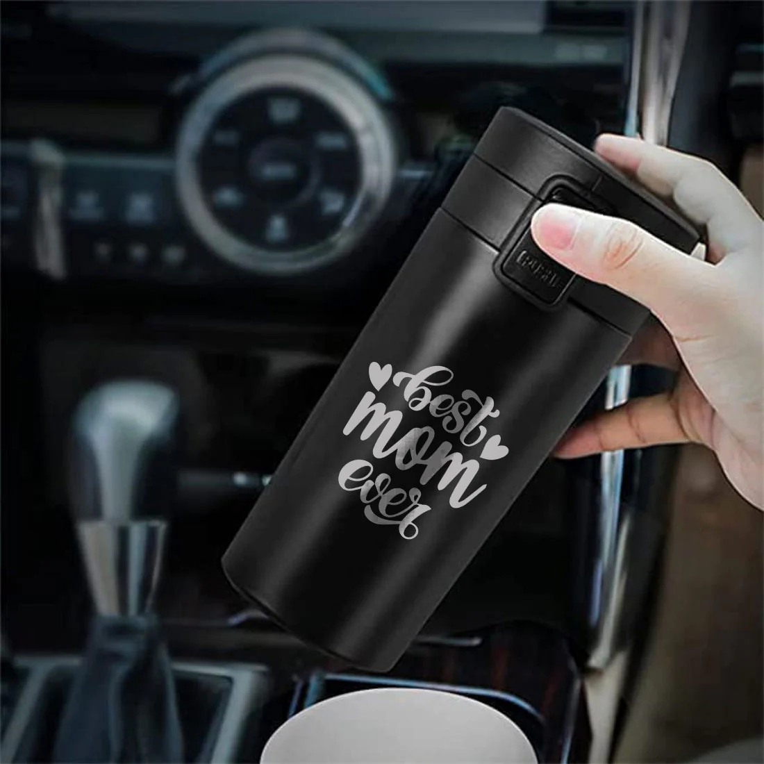 Designer Travel Coffee Mug Insulated for Travelling Mother Day Gift (350 ML) - Best Mom Ever - Image 3