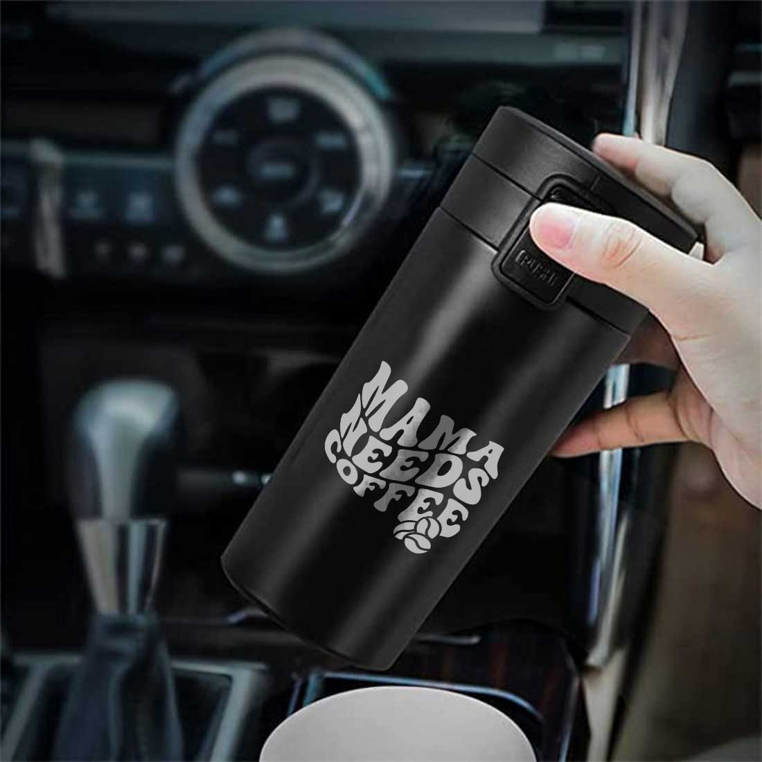 Designer Travel Coffee Mug Insulated for Travelling Mother Day Gift (350 ML) - Mama Needs Coffee - Image 3