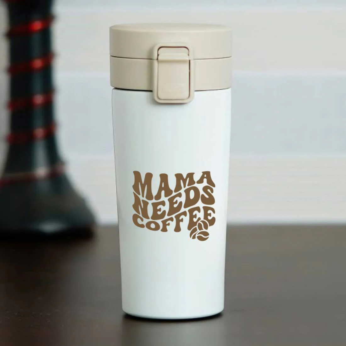 Designer Travel Coffee Mug Insulated for Travelling Mother Day Gift (350 ML) - Mama Needs Coffee - Image 8