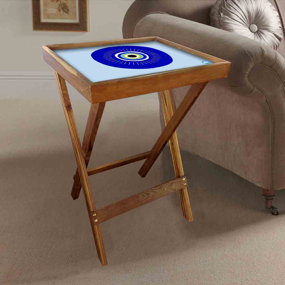 Folding TV Tray Table for Living Room Bedroom Side Tables - Evil Eye Protector - Image 4