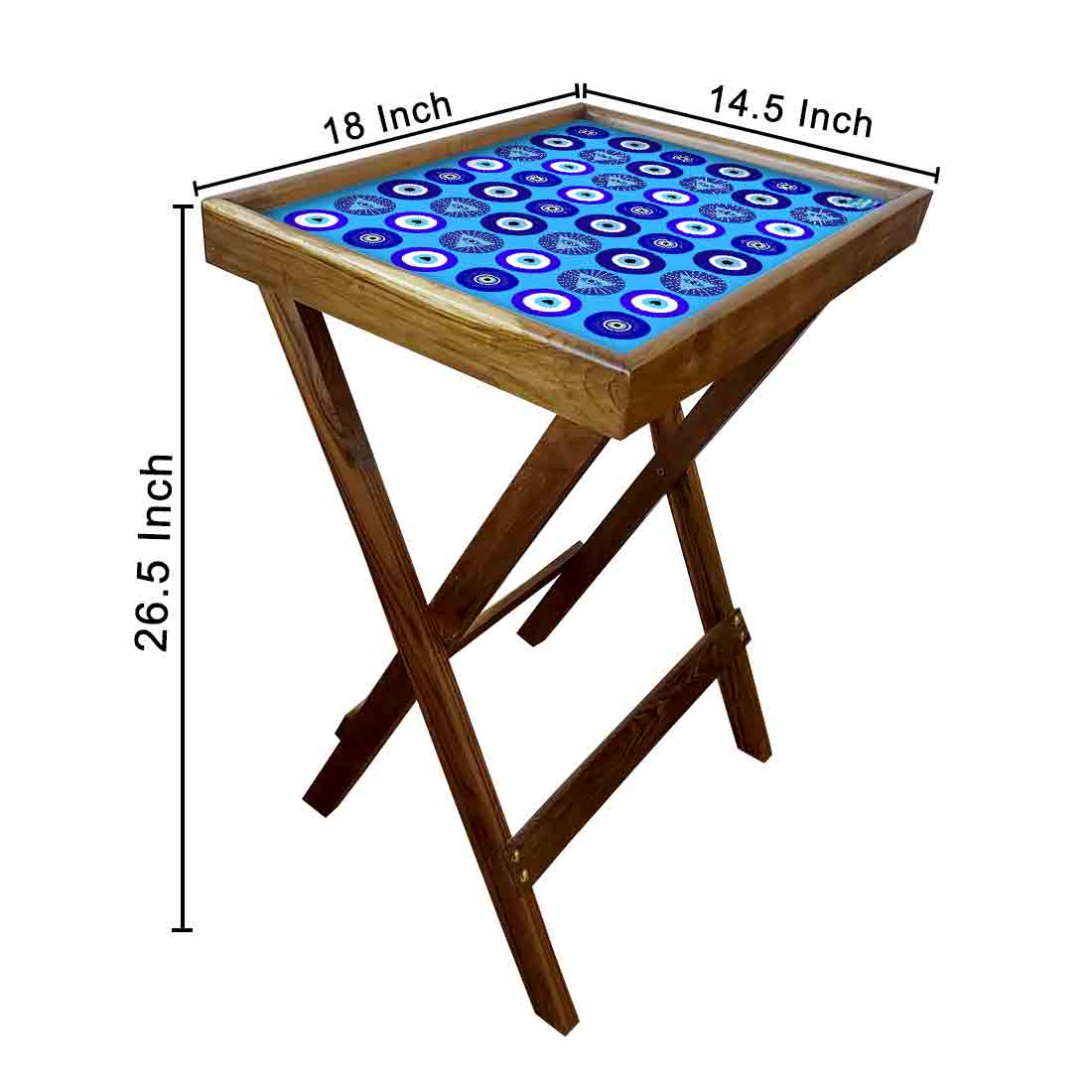 Wooden TV Tables for Eating Breakfast Serving Table - Evil Eye Protector - Image 21