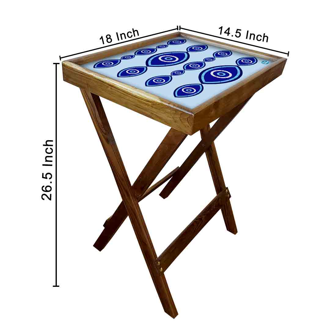 Wooden TV Tables for Eating Breakfast Serving Table - Evil Eye Protector - Image 22