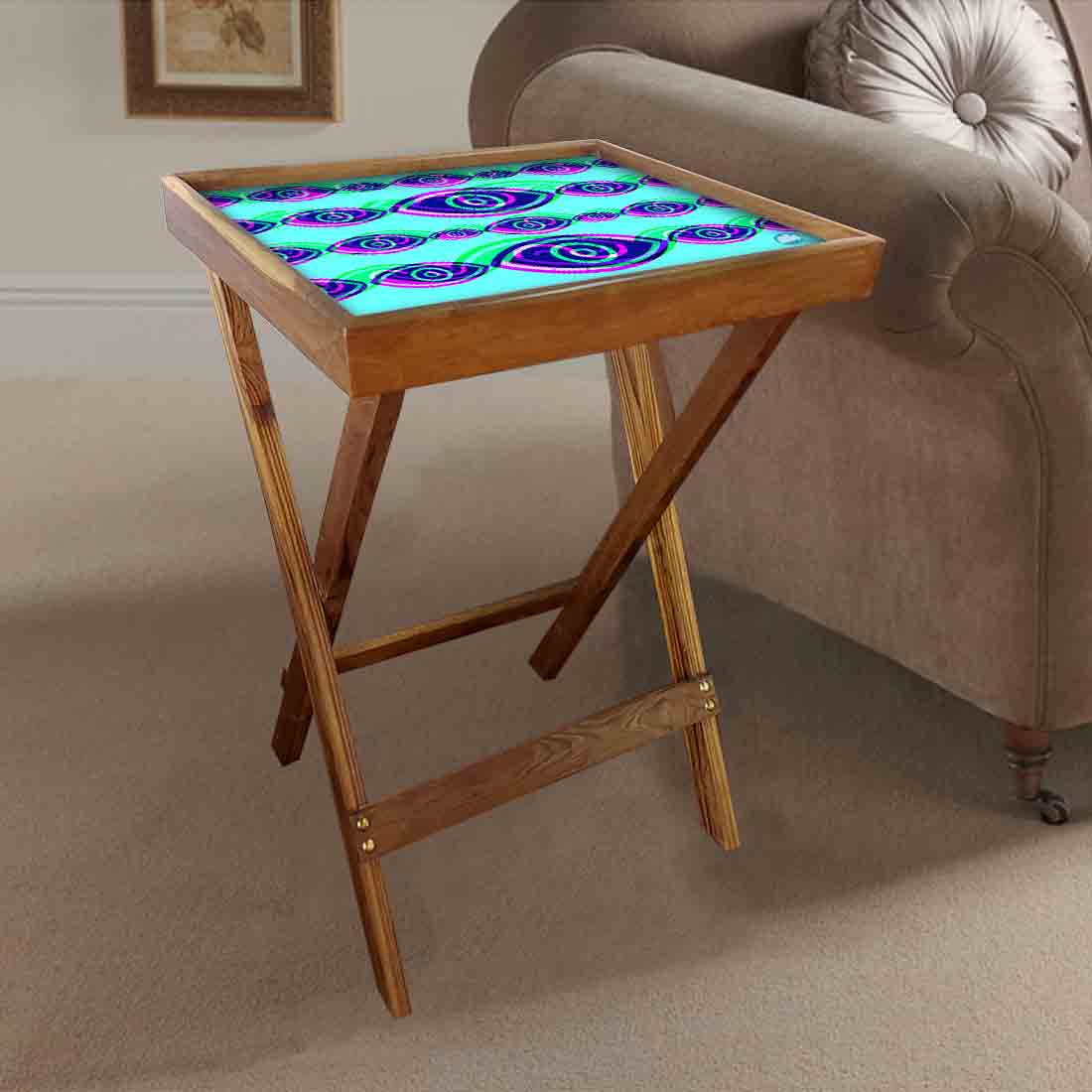 Wooden TV Tables for Eating Breakfast Serving Table - Evil Eye Protector - Image 3